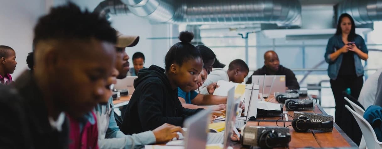 Young Africans learning tech